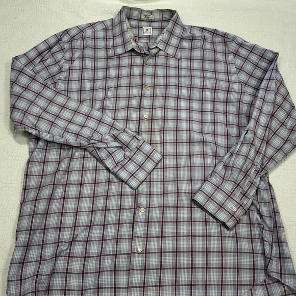 Peter Millar Other - Peter Millar Mens XL Plaid Button Down Long Sleeve Shirt Blue Purple Casual